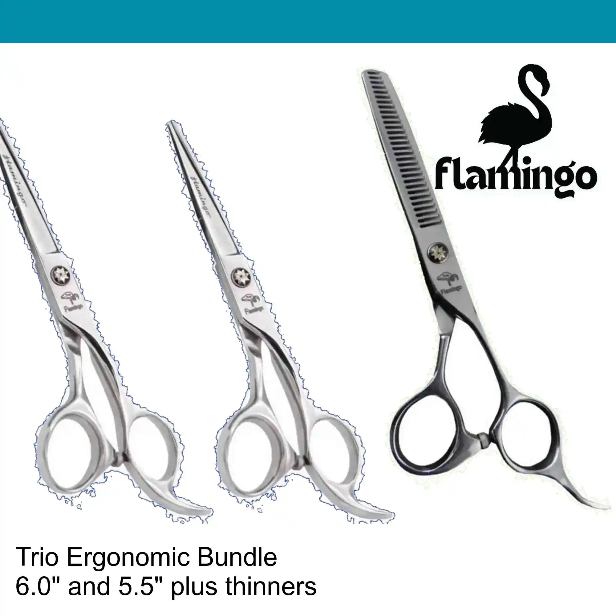 Flamingo Hairdressing Scissor Ergonomic 3pc set