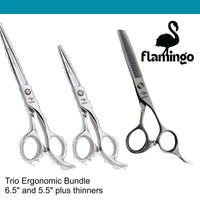 Flamingo Hairdressing Scissor Ergonomic 3pc set