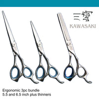 Kawashki 3pc offset Hairdressing Scissor Ergo bundle