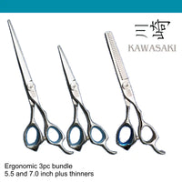 Kawashki 3pc offset Hairdressing Scissor Ergo bundle