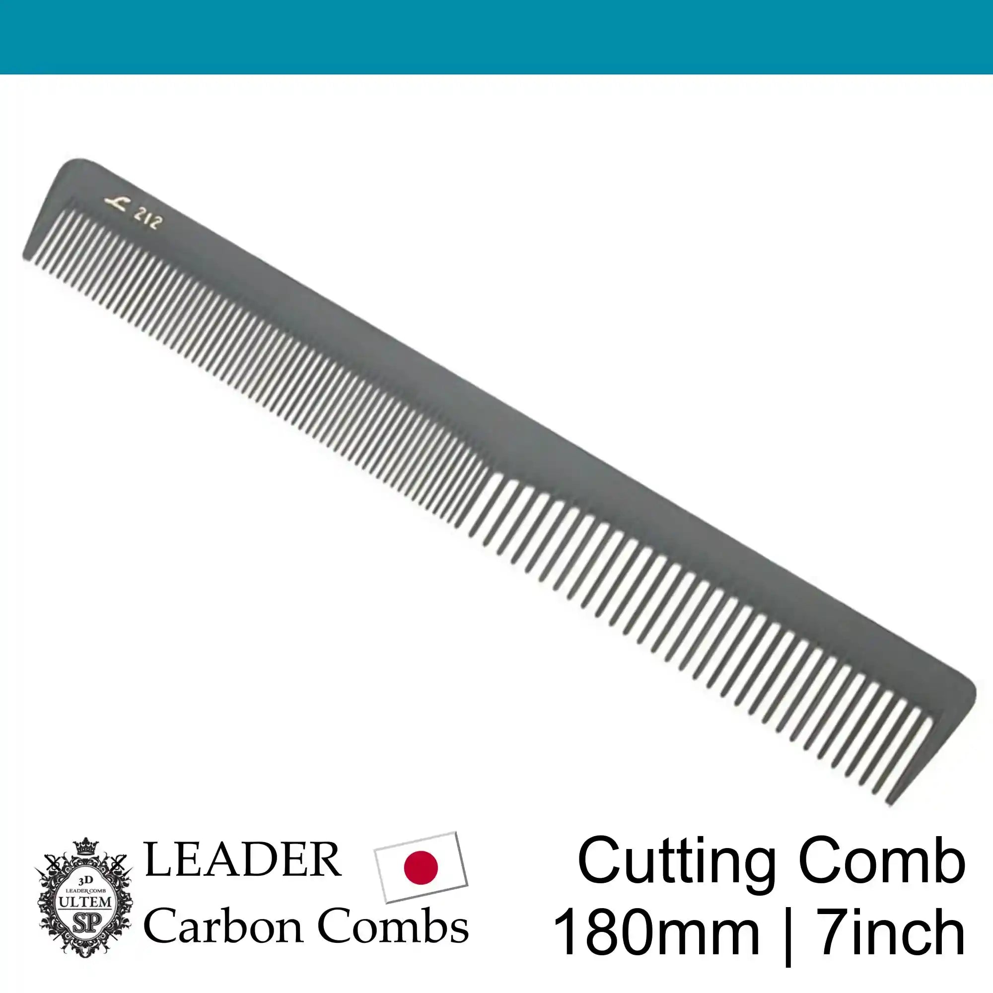 Leader Carbon #212 Tapered Cutting Comb 7"