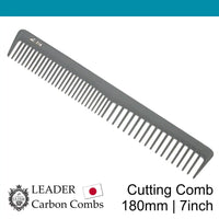 Leader Carbon #214 Wide Teeth Cutting Comb 7"