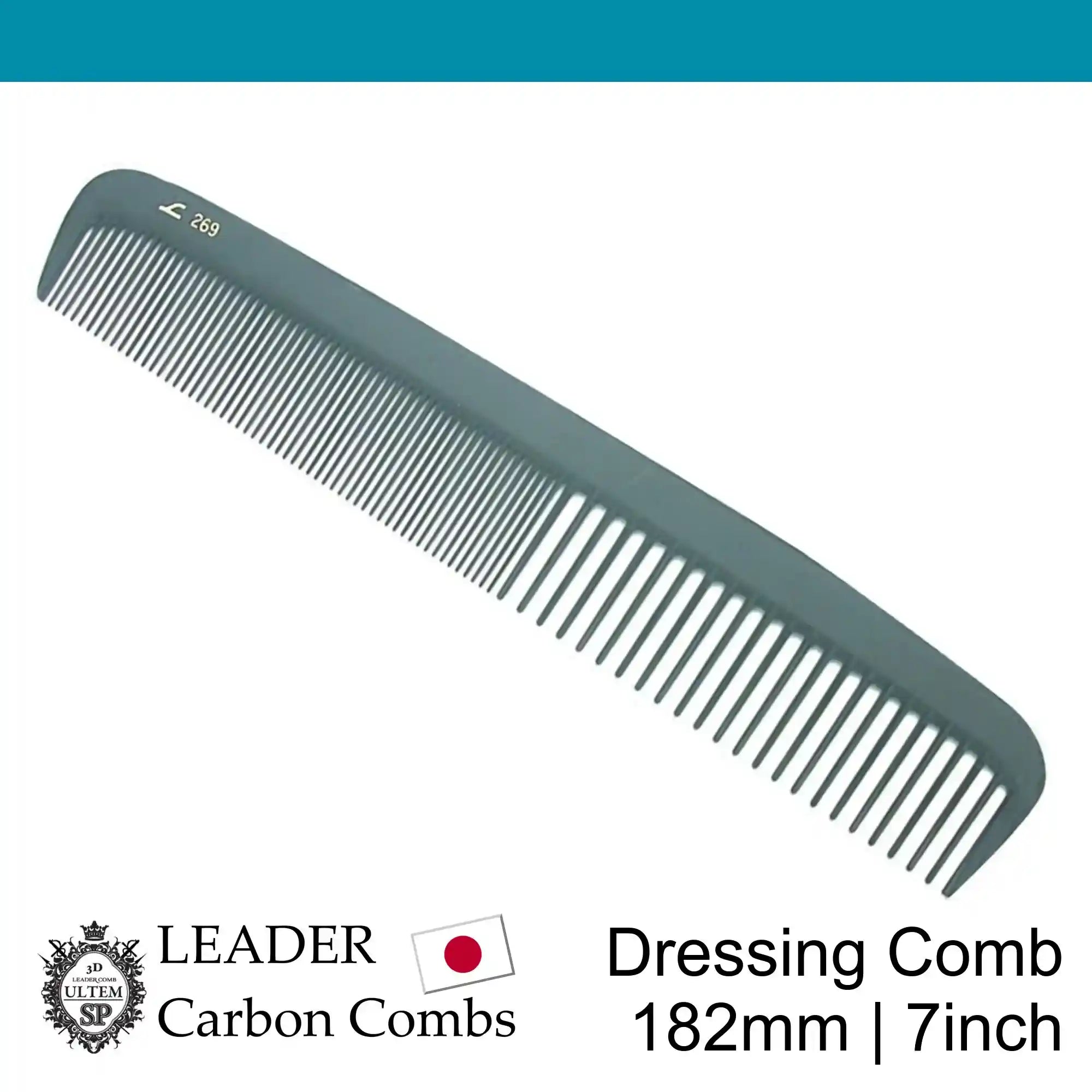 Leader Carbon #269 Dressing Comb 7"
