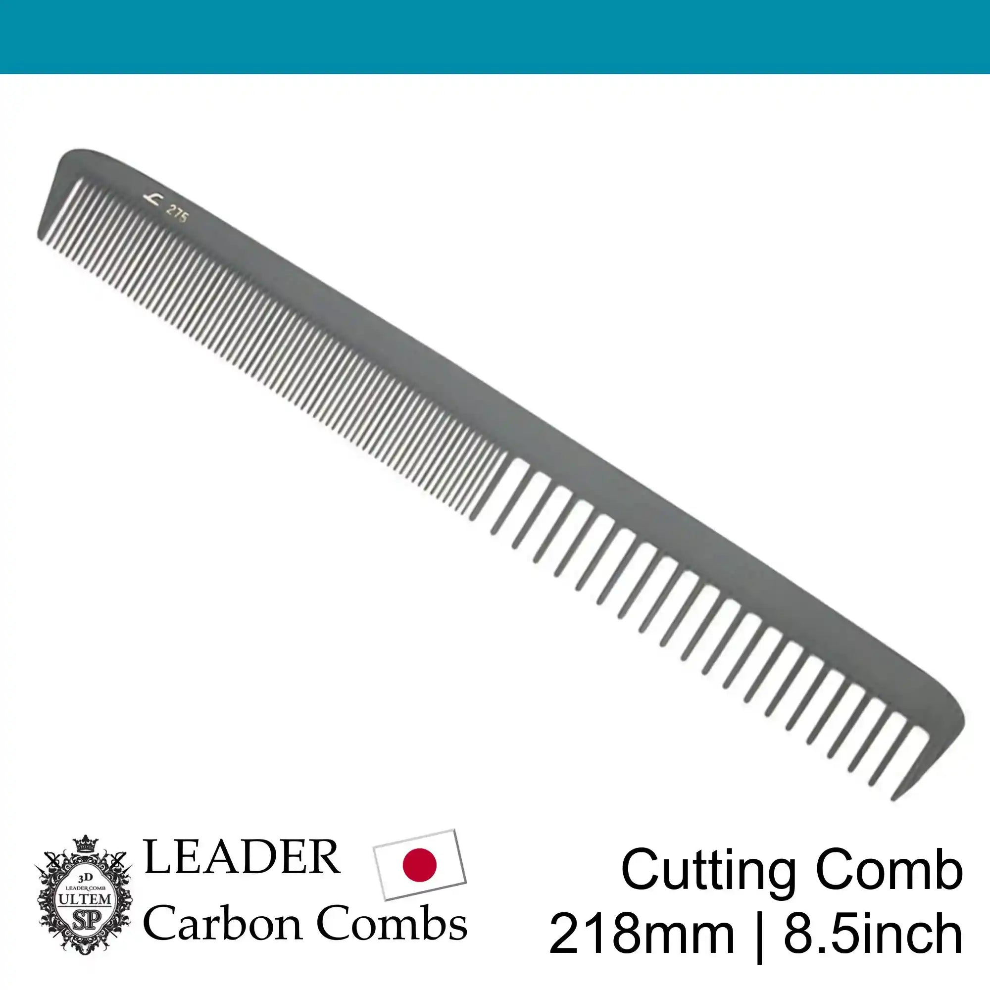 Leader Carbon #275 Long Cutting Comb Wide Teeth 8½"