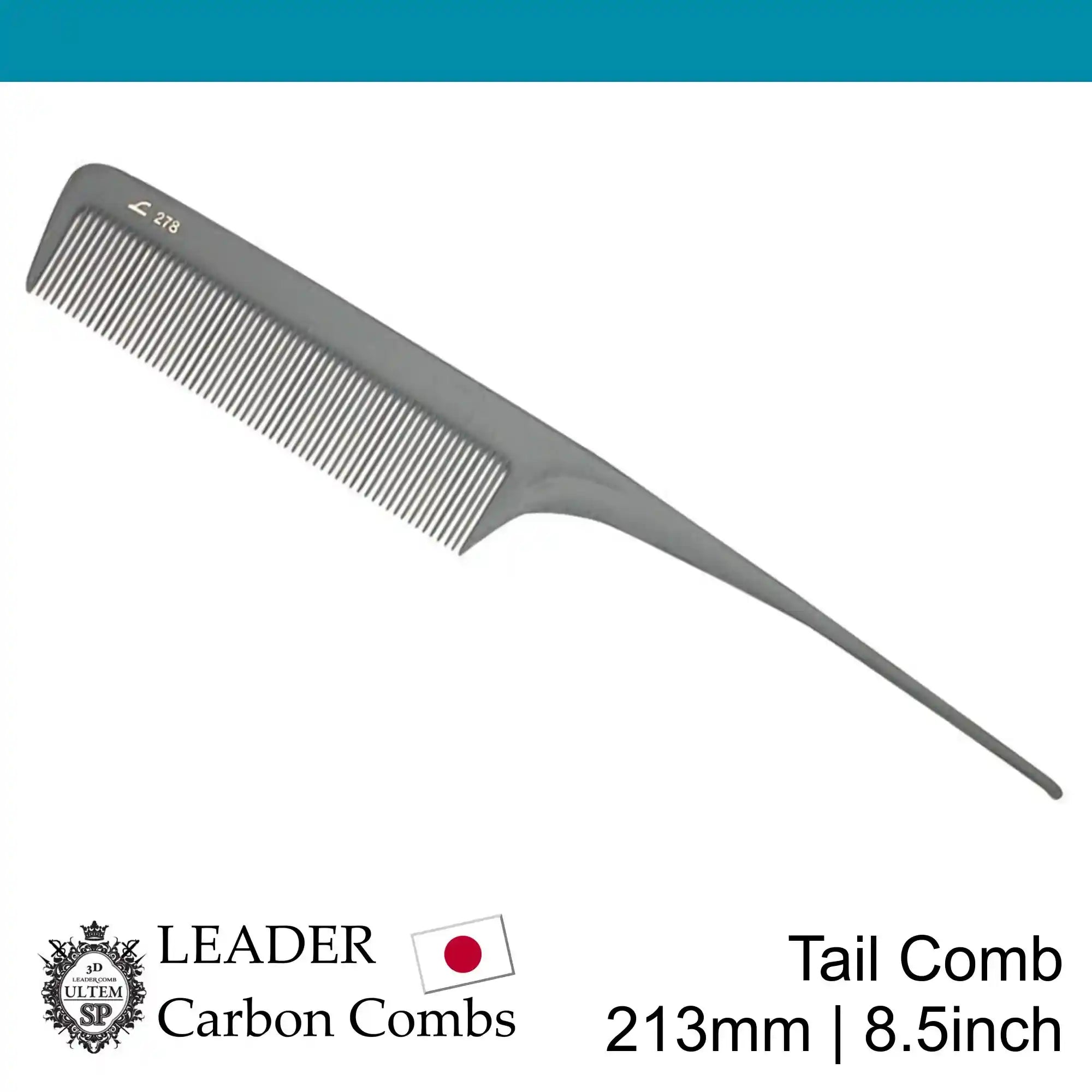 Leader Carbon #278 Curved Tail Comb 8½"