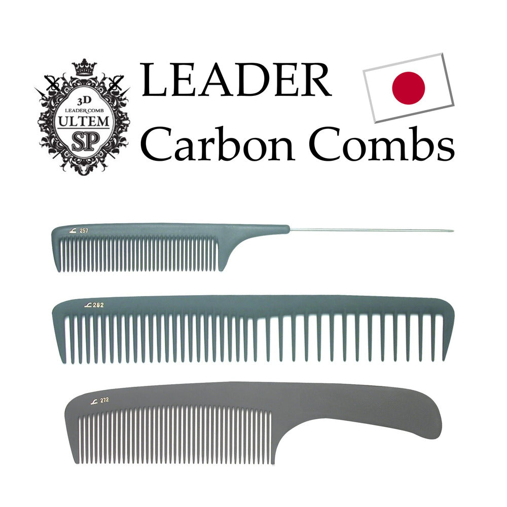 Leader Carbon #257 Metal Tail Comb 8½"