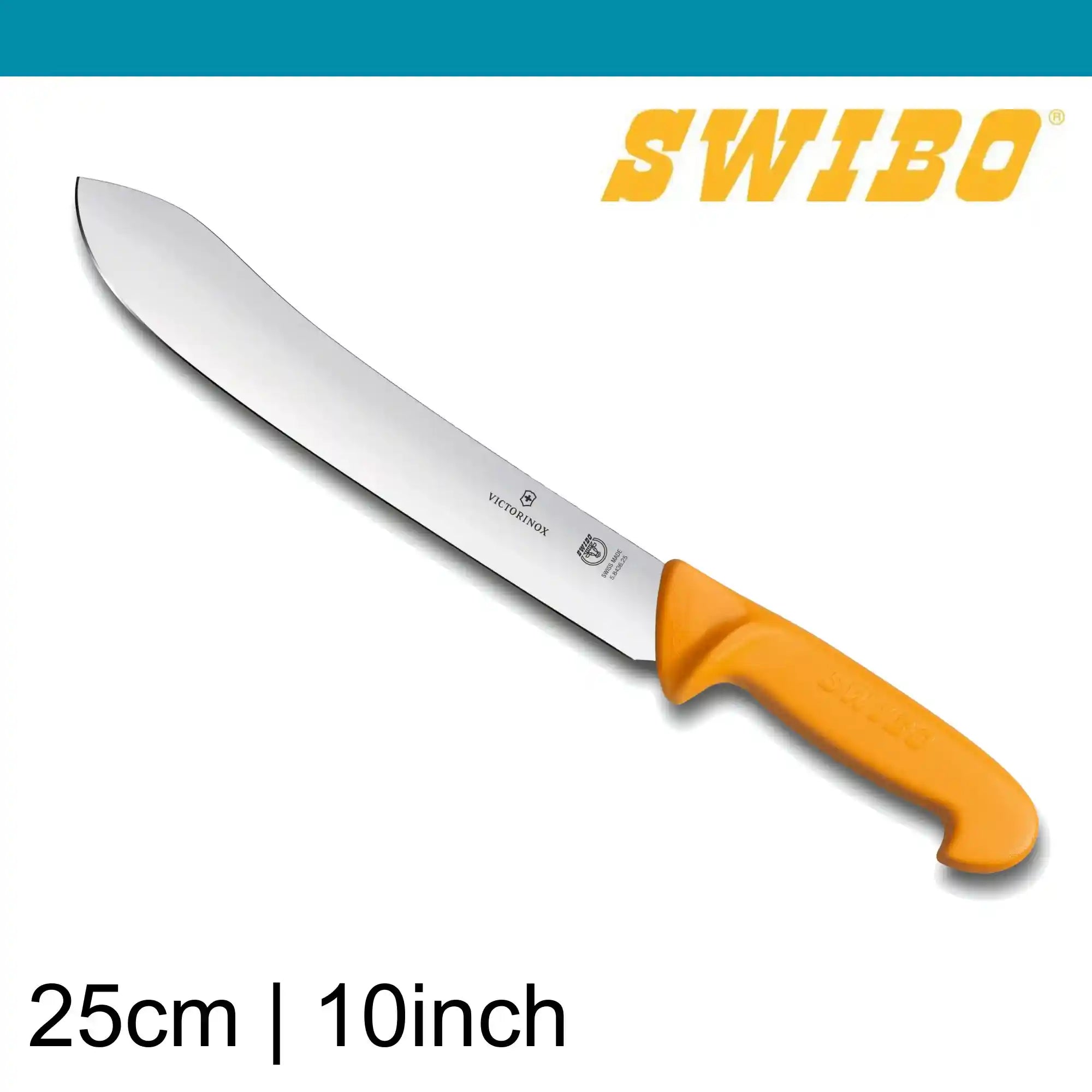 Swibo Butchers Knife- wide tip stiff blade 25 cm