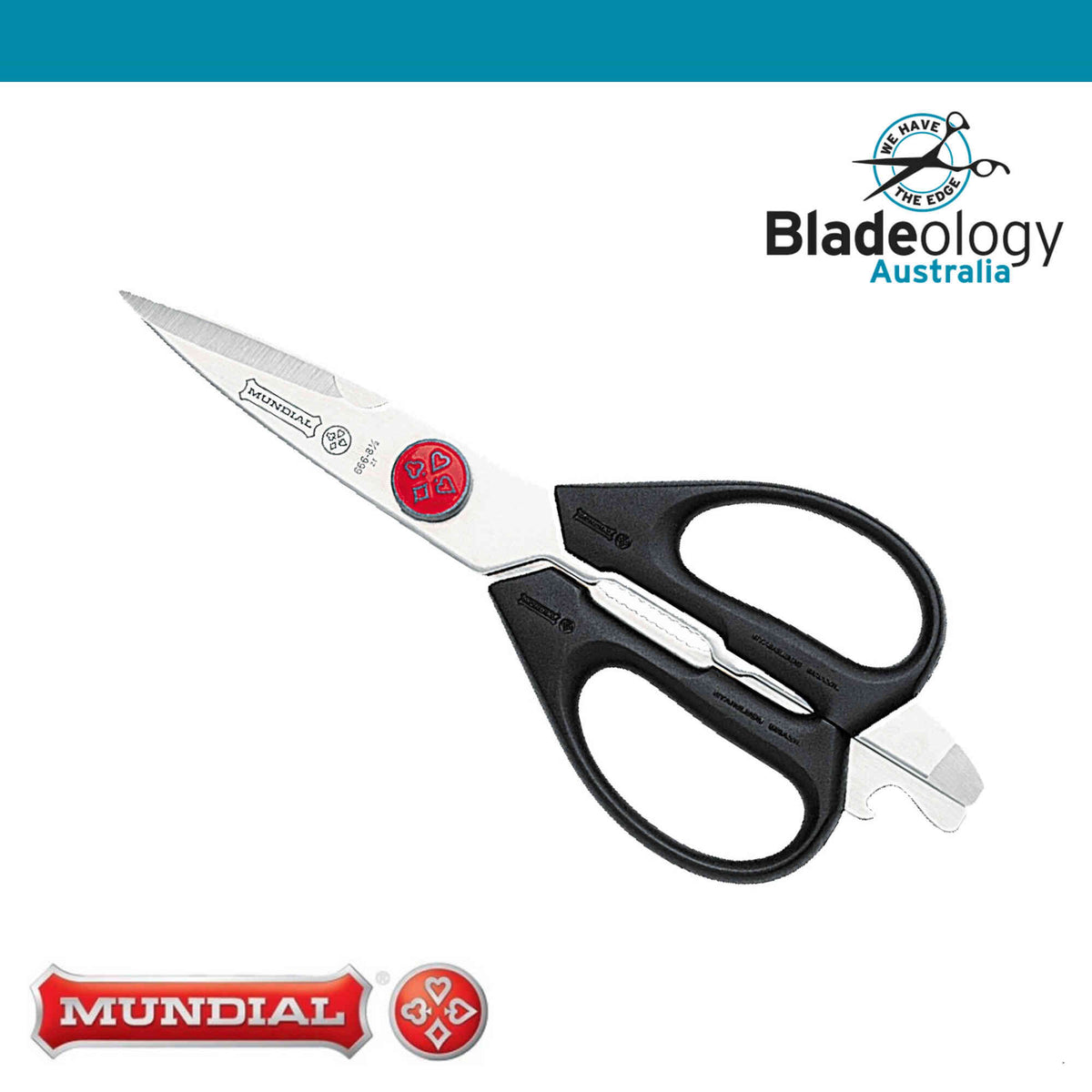 Mundial Kitchen Scissors Red Dot | Bladeology – Bladeology Australia