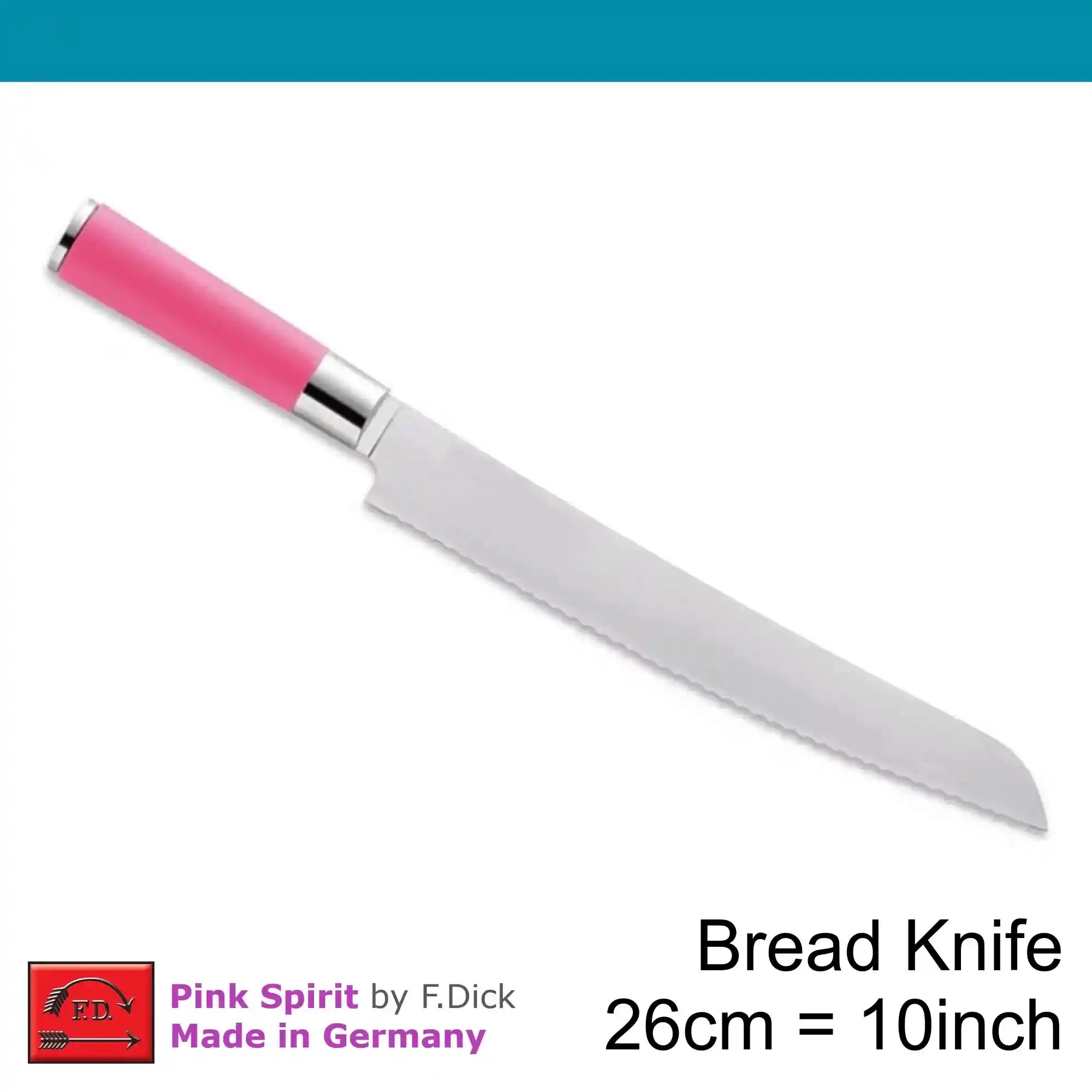 F.Dick Pink Spirit Bread Knife, Serrated Edge, 26cm