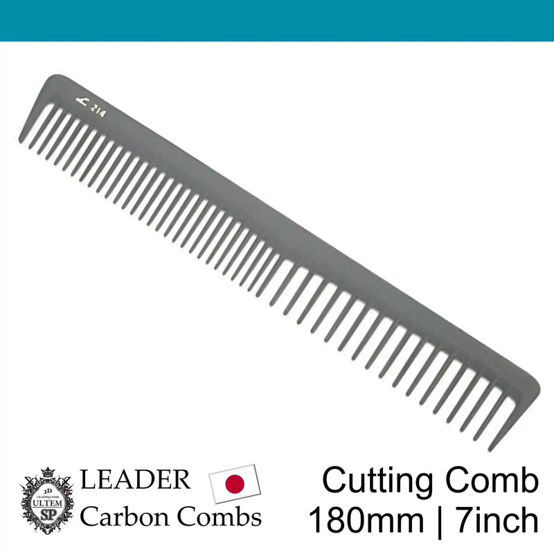 Leader Carbon #214 Wide Teeth Cutting Comb 7"