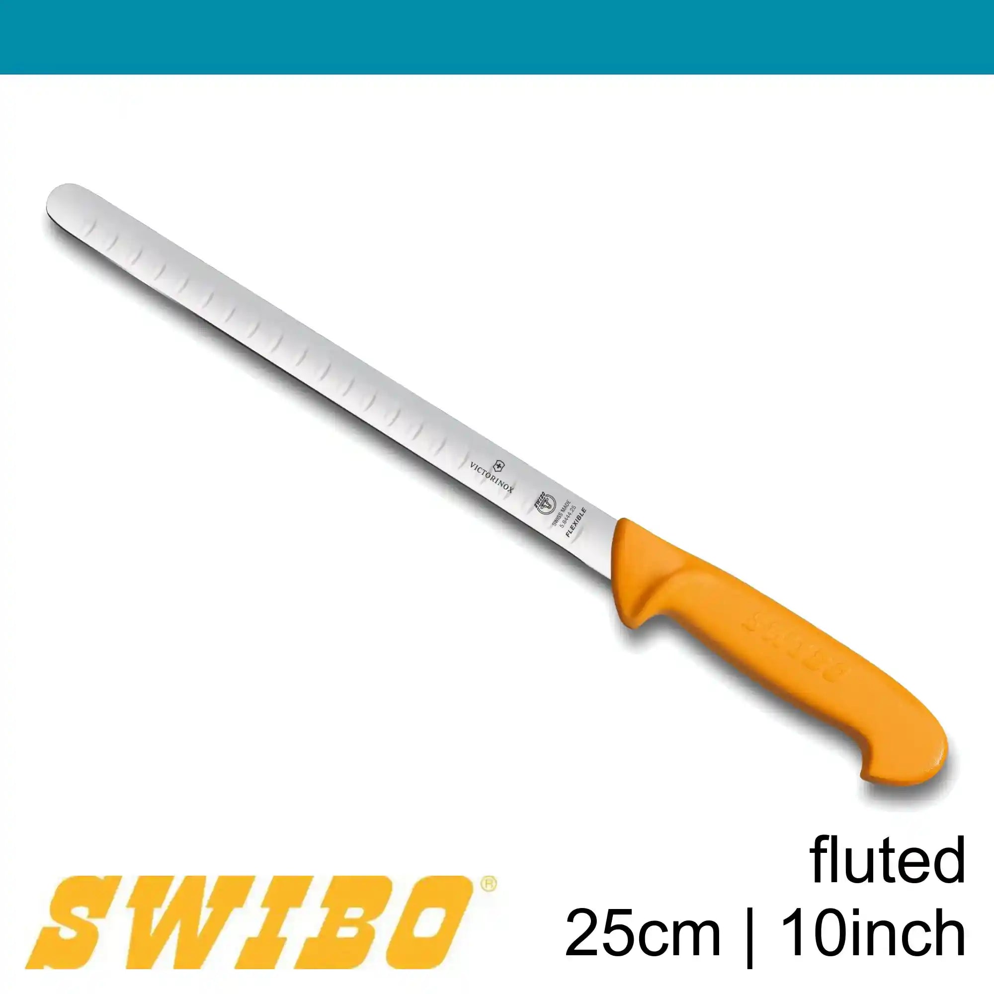 Swibo Salmon Fluted Knife, Round Tip 25 cm
