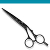 Kasho SILVER Offset Scissors in Black- KSI