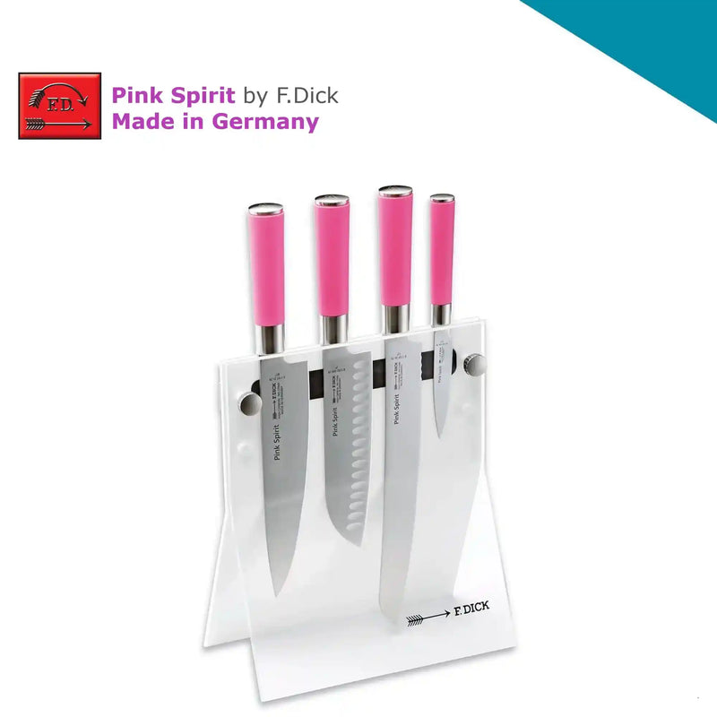 F.Dick Pink Spirit Knife Block 4Knives, White w/Magnetic Band
