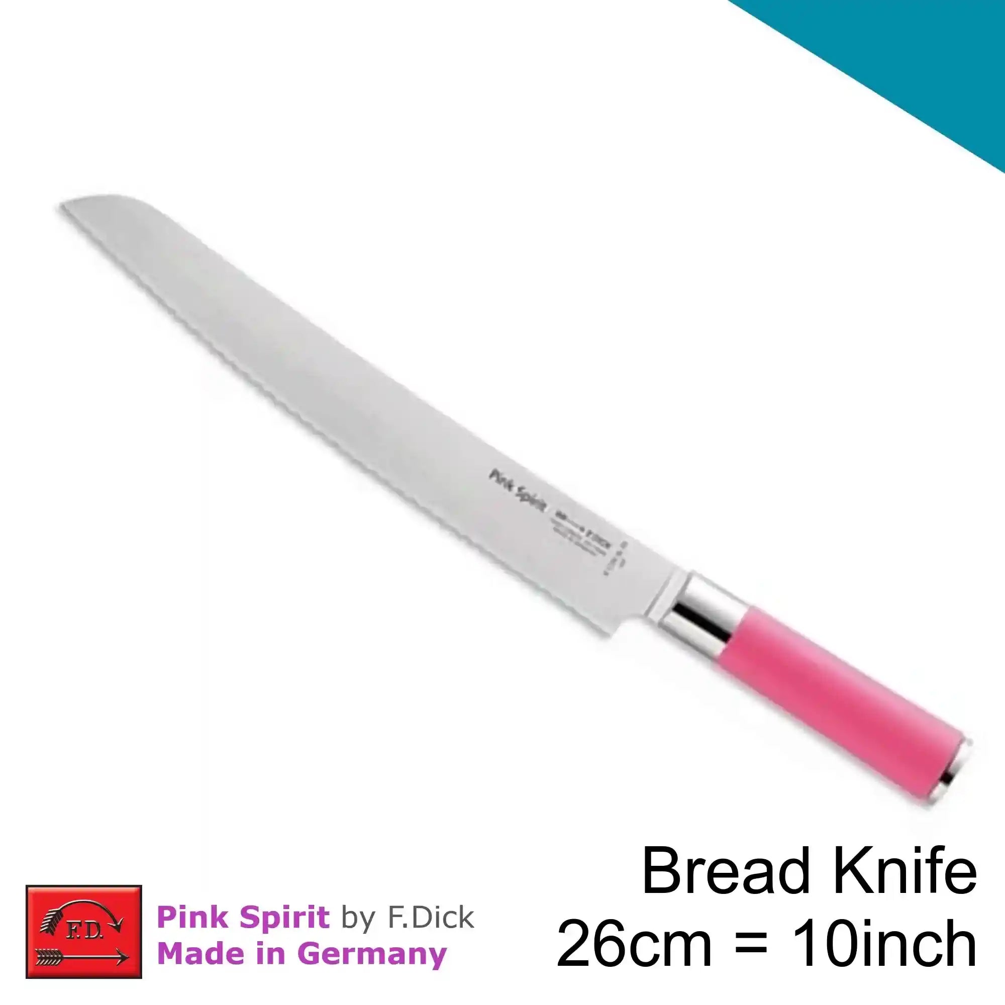 F.Dick Pink Spirit Bread Knife, Serrated Edge, 26cm