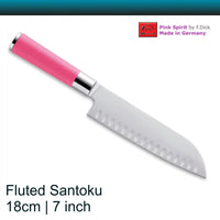 F.Dick Pink Spirit Santoku 18 cm Fluted Knife