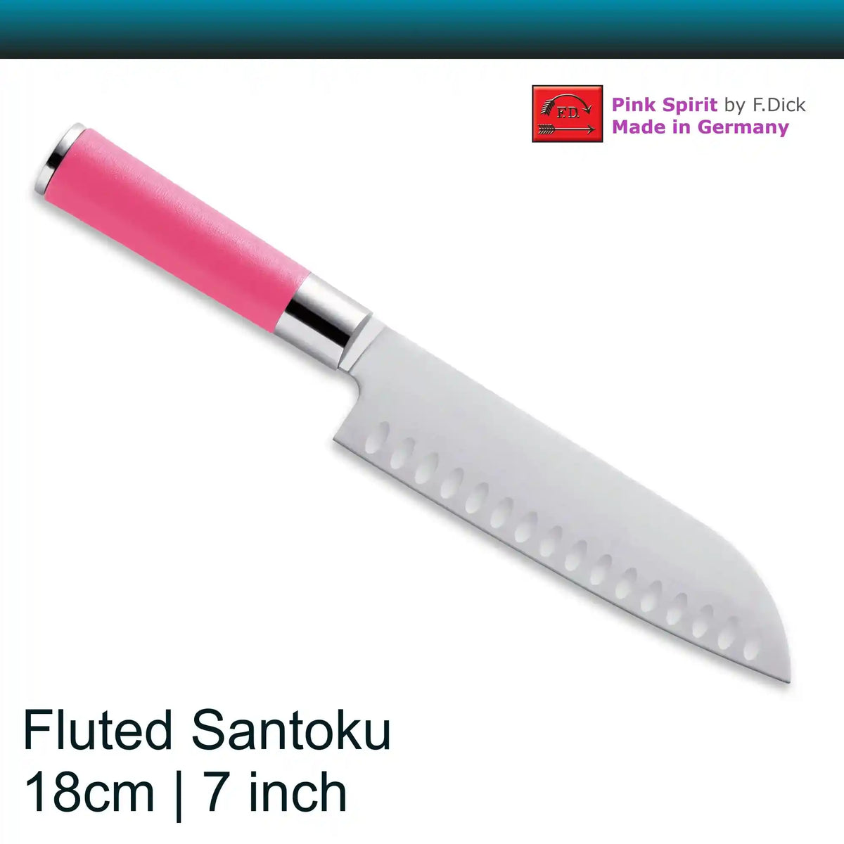 F.Dick Pink Spirit Santoku 18 cm Fluted Knife