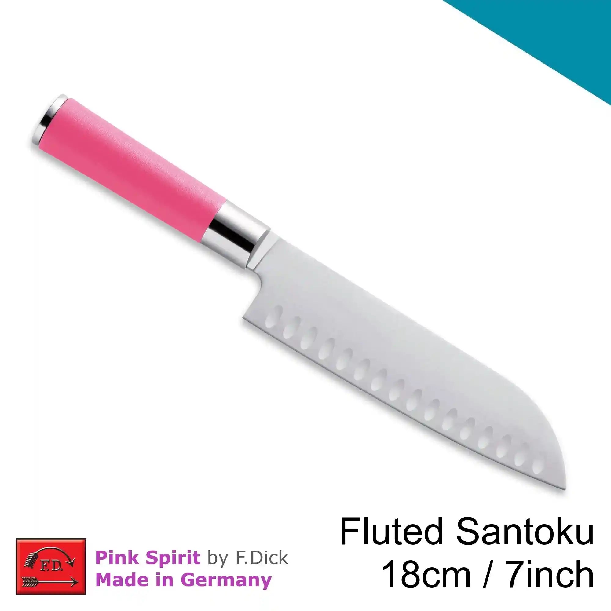 F.Dick Pink Spirit Santoku 18cm Fluted Knife