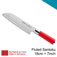 F.Dick Red Spirit Santoku 18cm Fluted Knife