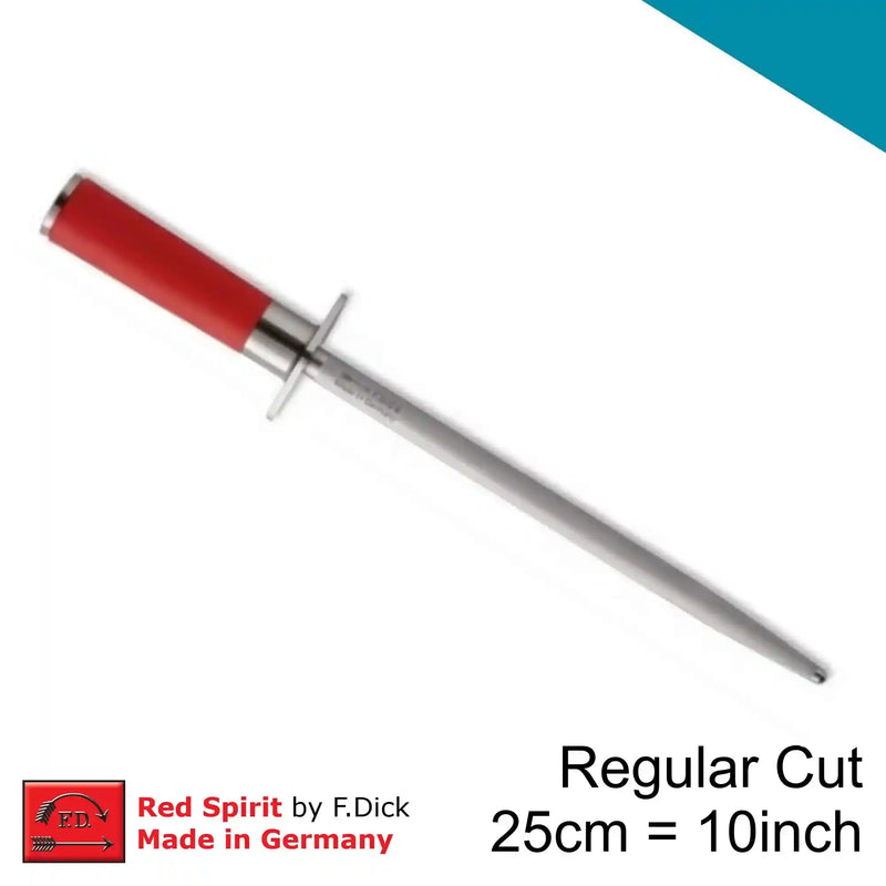 F.Dick Red Spirit Sharpening Steel, Regular Cut, Round, 25cm