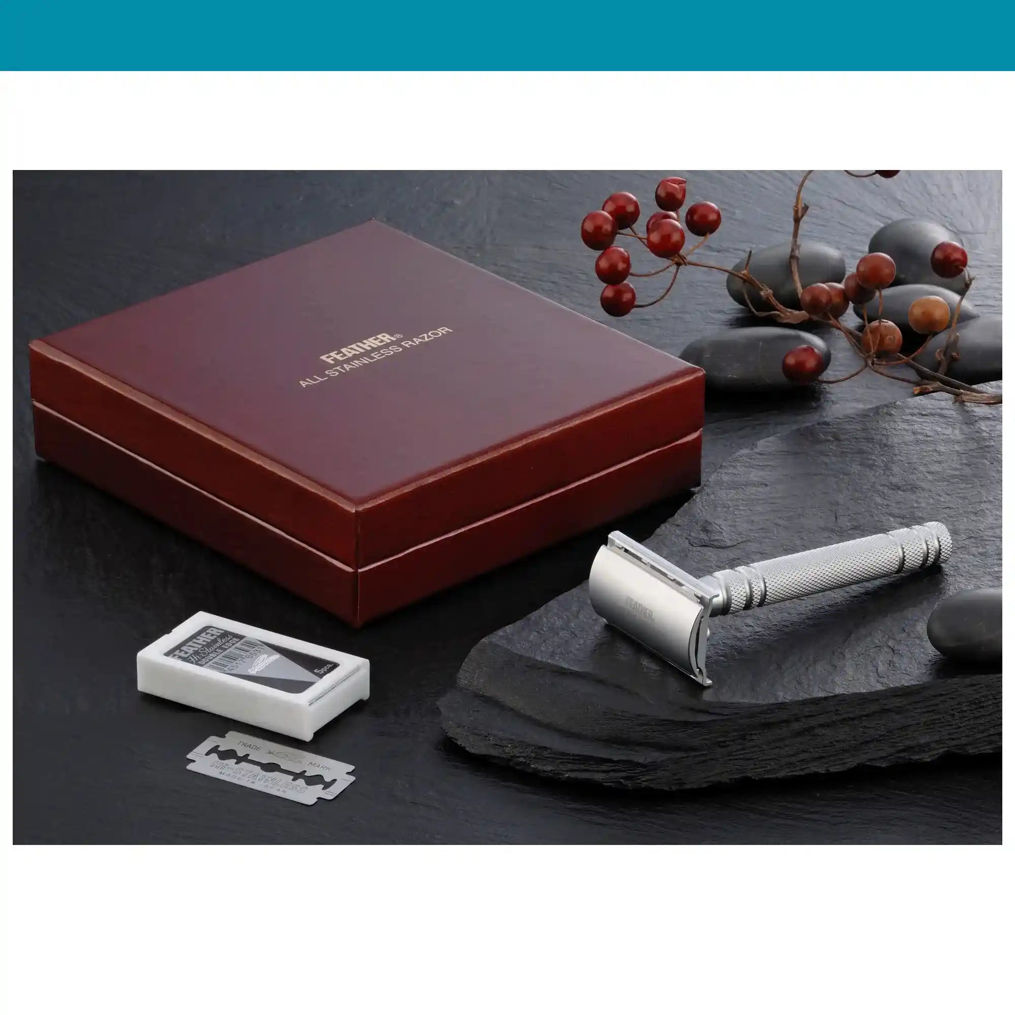Feather Wet Shaving Razor Stainless Steel (Gift Set)
