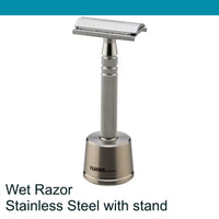 Feather Wet Shaving Razor Stainless Steel with Stand (Gift Set)