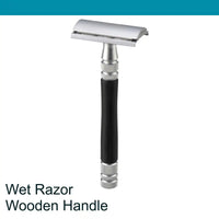 Feather Wet Shaving Razor Wood Handle  with Stand (Gift Set)