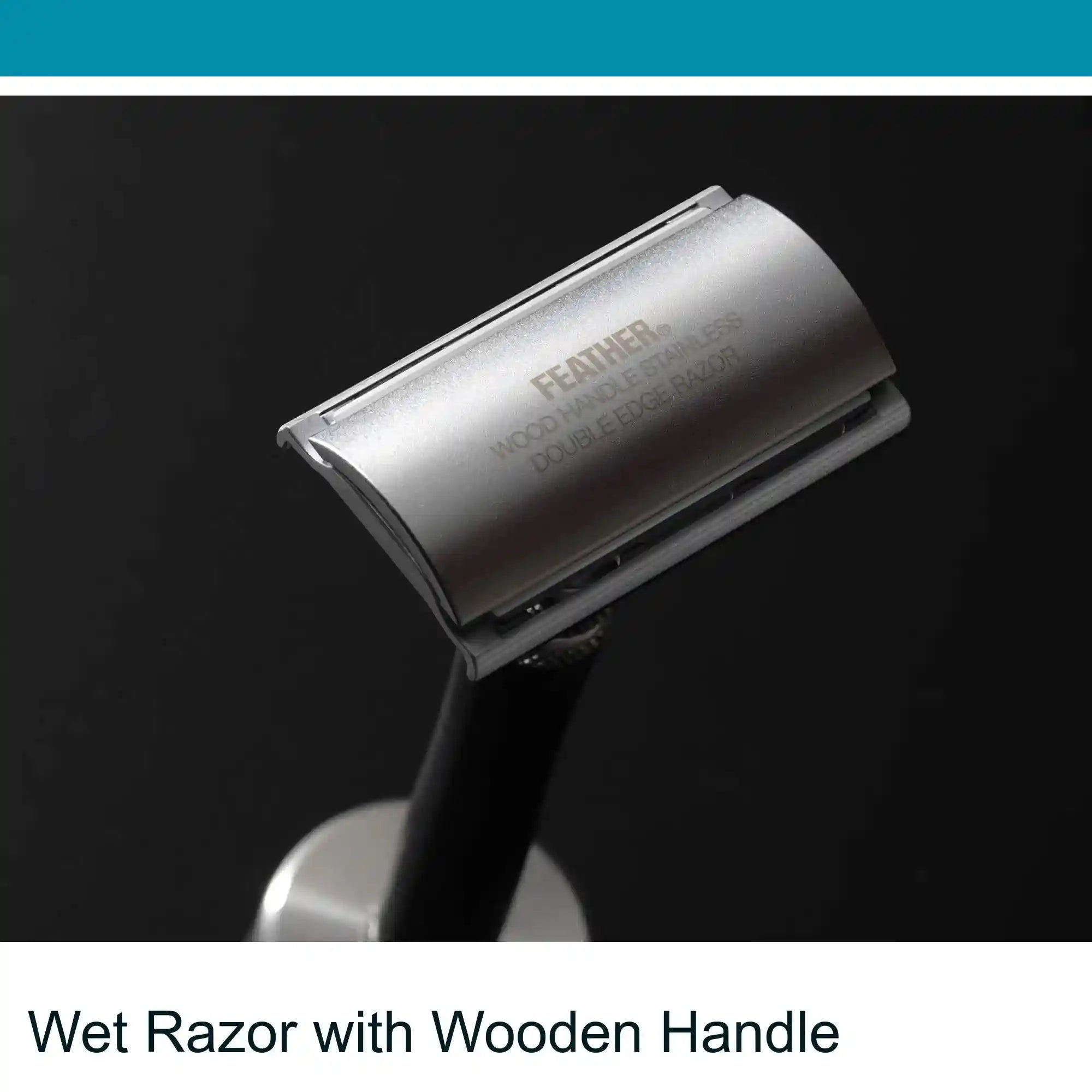 Feather Wet Shaving Razor Wood Handle  with Stand (Gift Set)