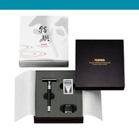 Feather Wet Shaving Razor Wood Handle  with Stand (Gift Set)