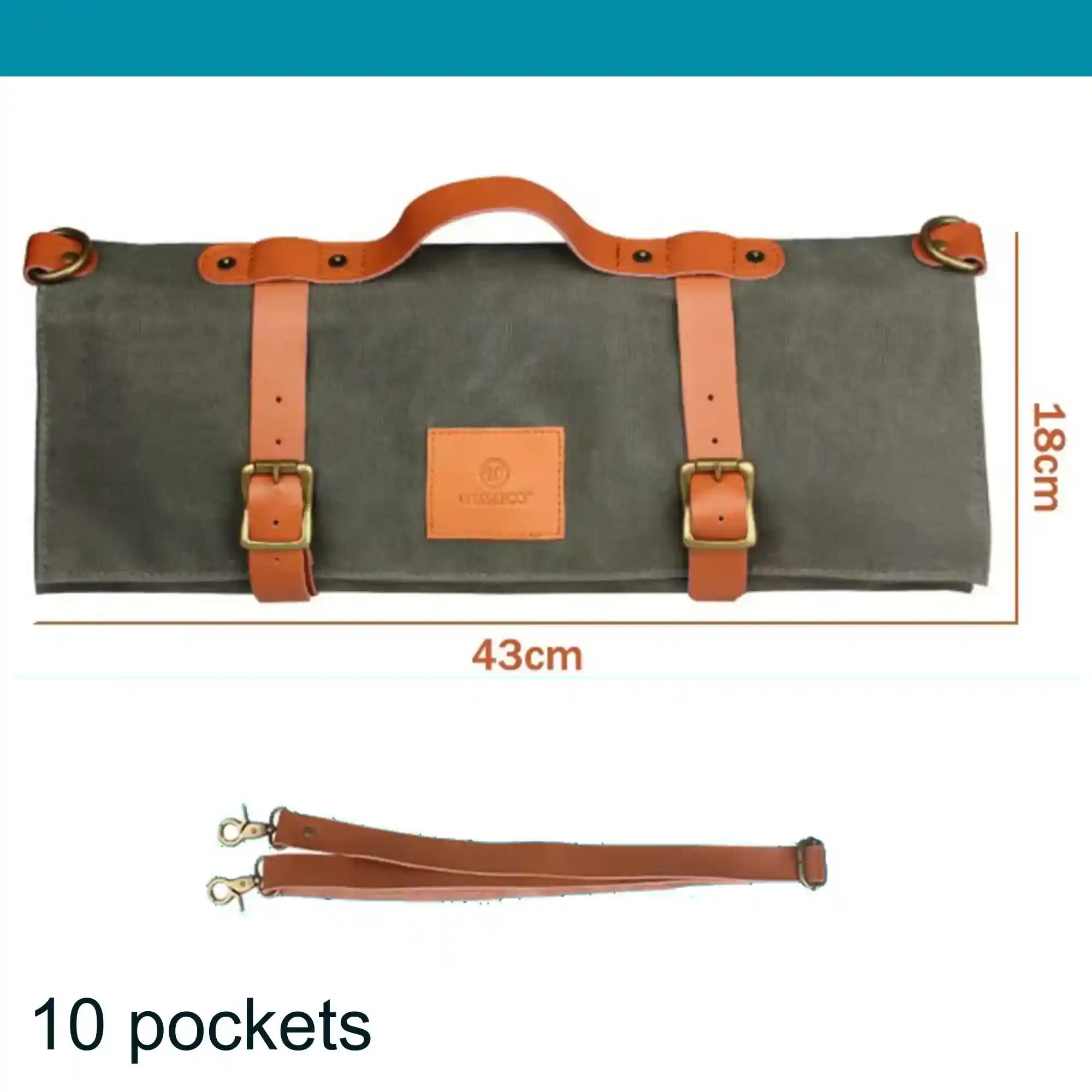 Chef Knife Bag (10 pockets) Canvas