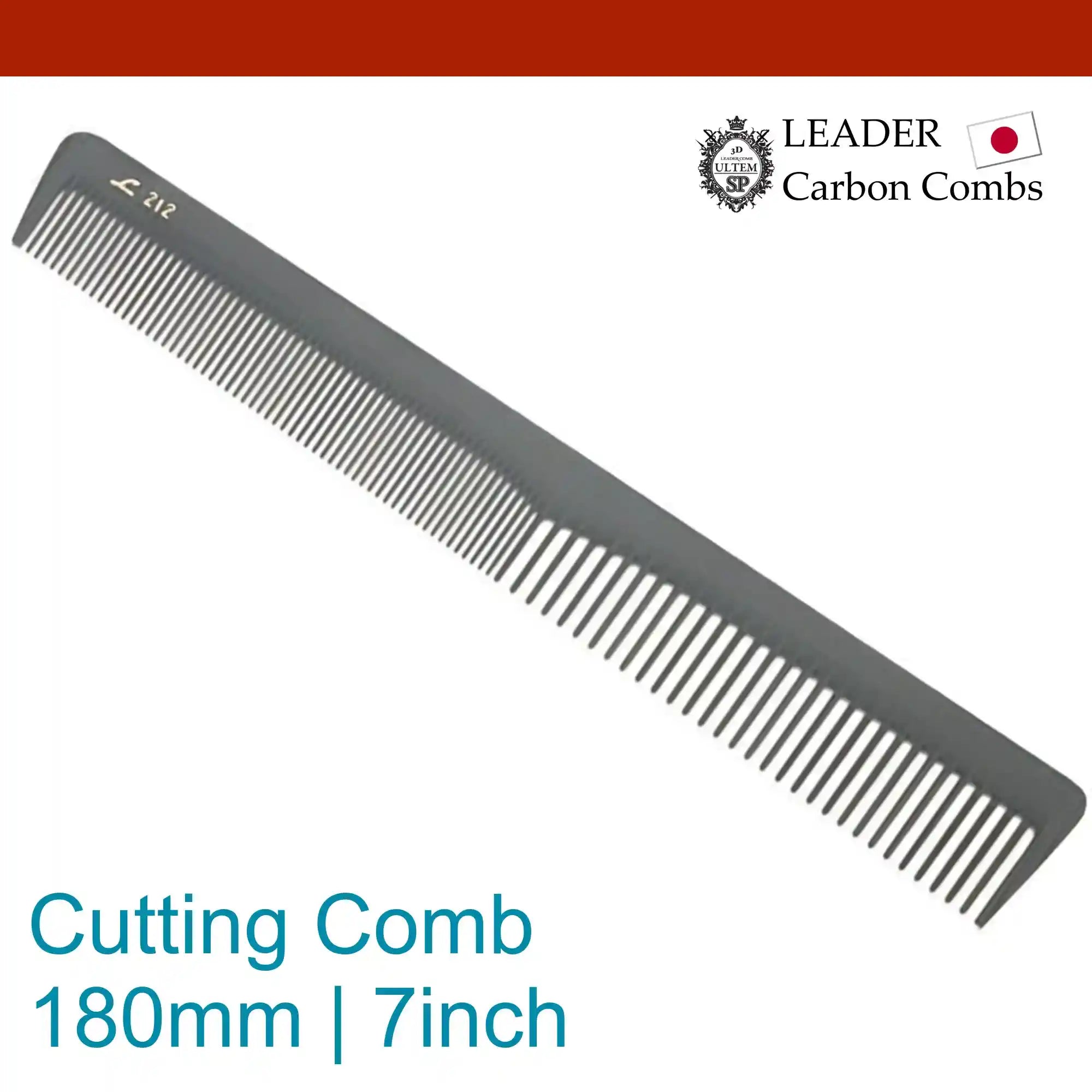 Leader Carbon #212 Tapered Cutting Comb 7"