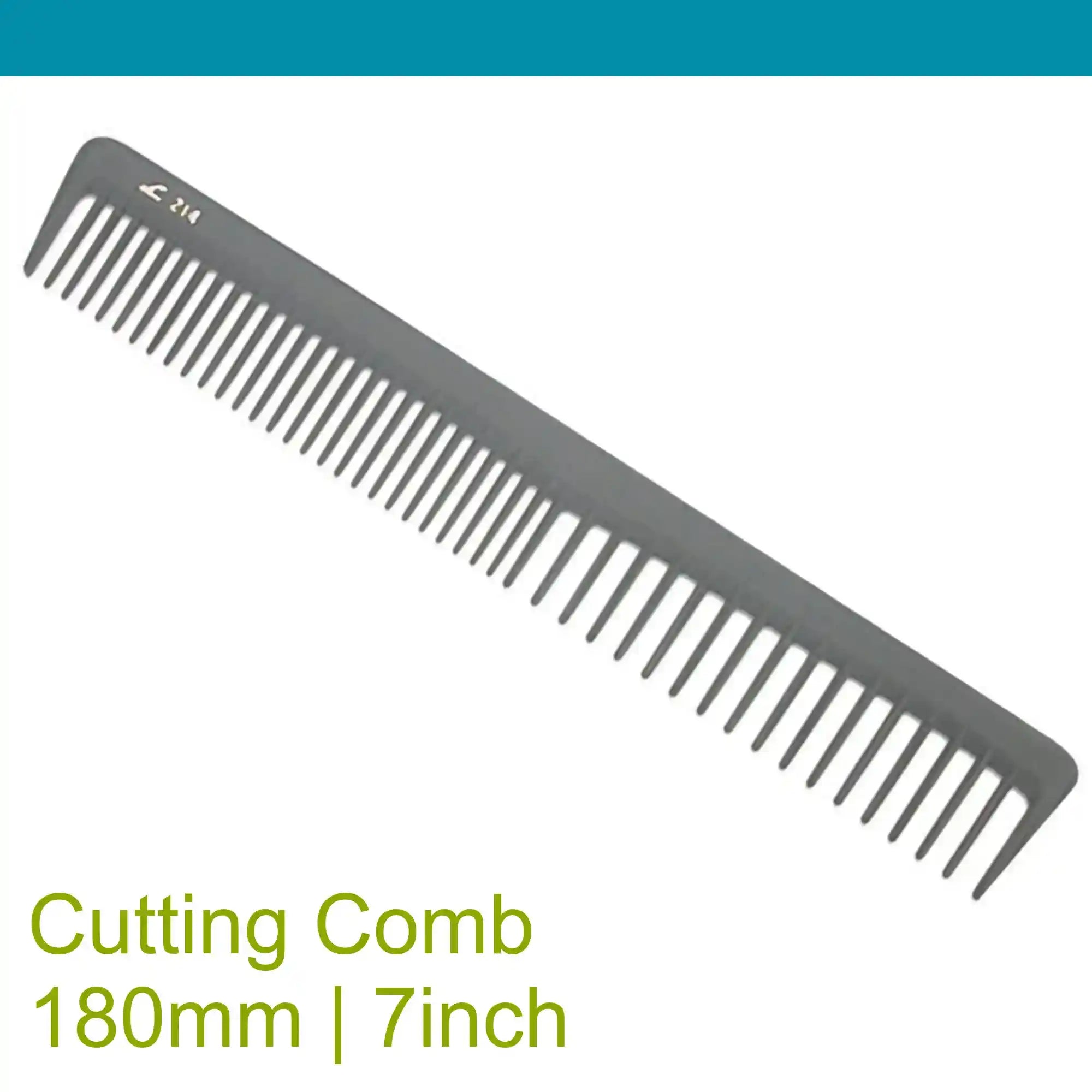 Leader Carbon #214 Wide Teeth Cutting Comb 7"