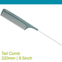 Leader Carbon #257 Metal Tail Comb 8½"