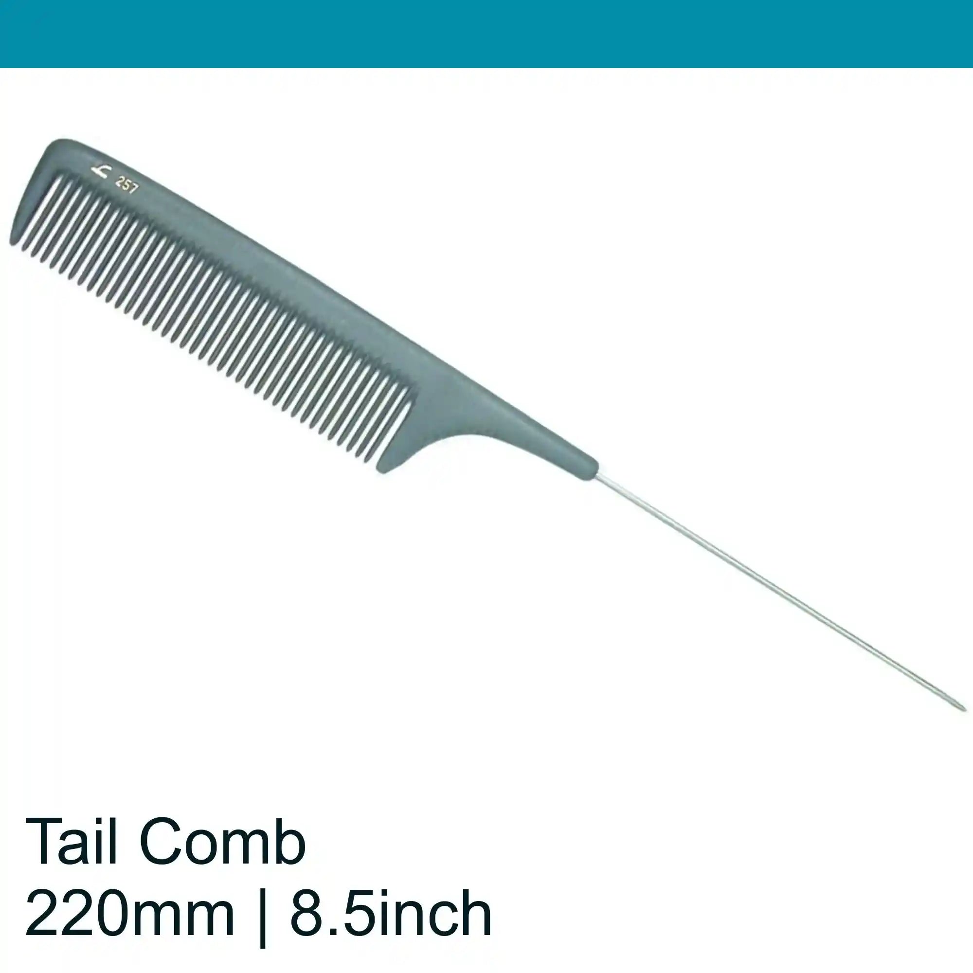 Leader Carbon #257 Metal Tail Comb 8½"
