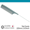 Leader Carbon #257 Metal Tail Comb 8½"