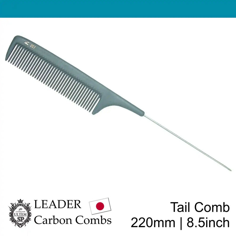 Leader Carbon #257 Metal Tail Comb 8½"