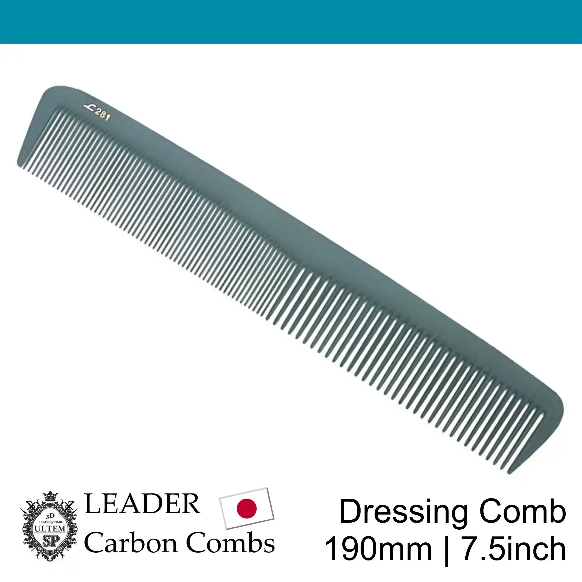 Leader Carbon #281 Standard Dressing Comb 7½"