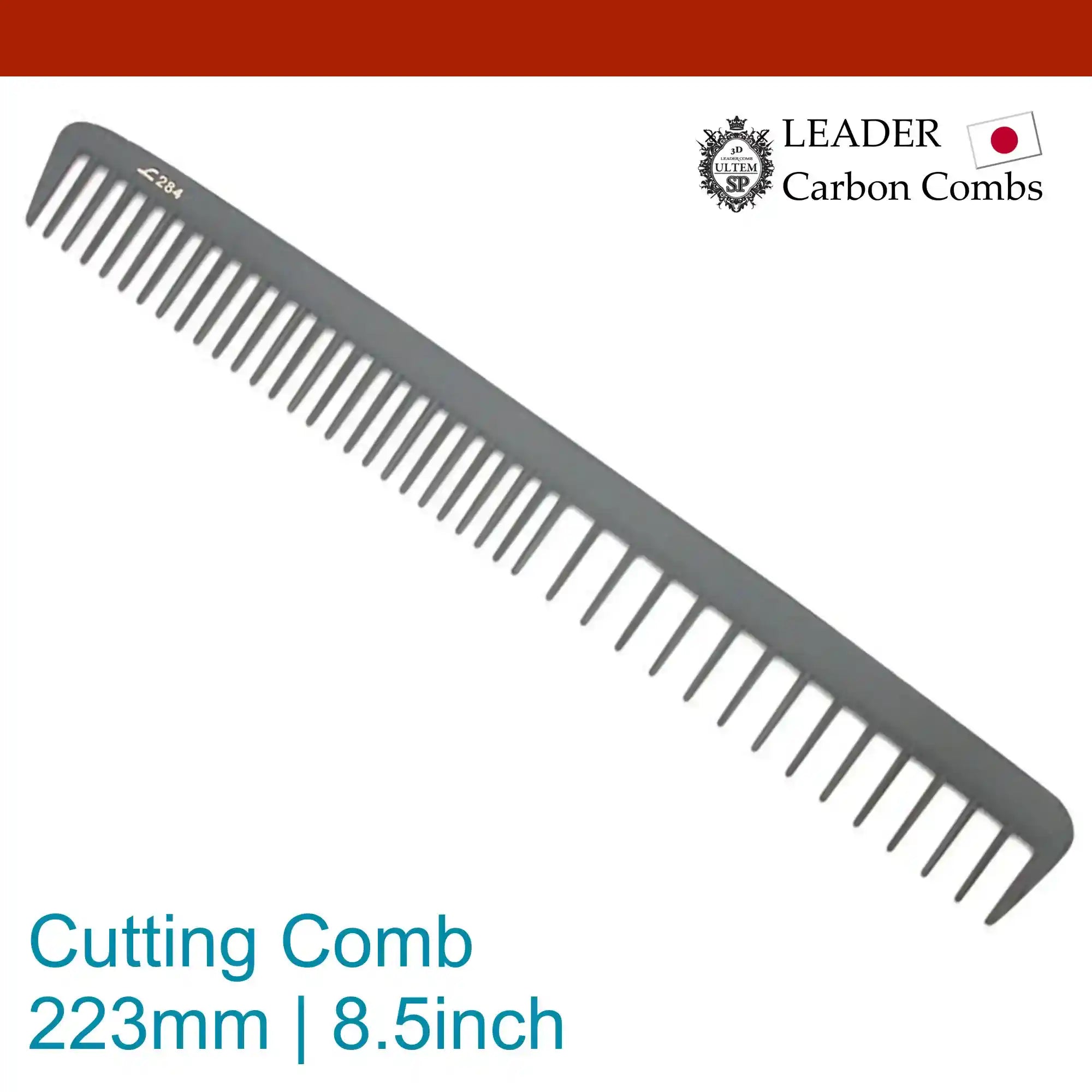Leader Carbon #284 Long Cutting Comb Wide Teeth 8½"