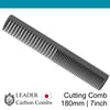 Leader Carbon #821 Textured Ridge Comb 7"