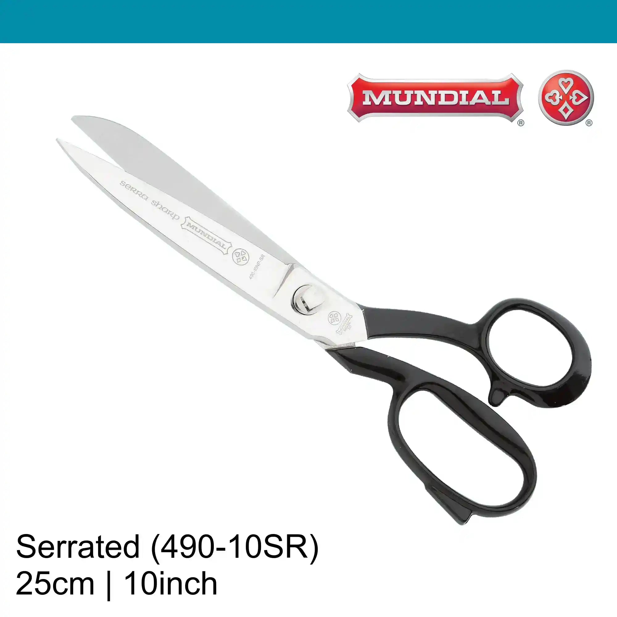 Mundial 10 inch Bullnose Tailor Scissors Serrated 490 (25 cm)