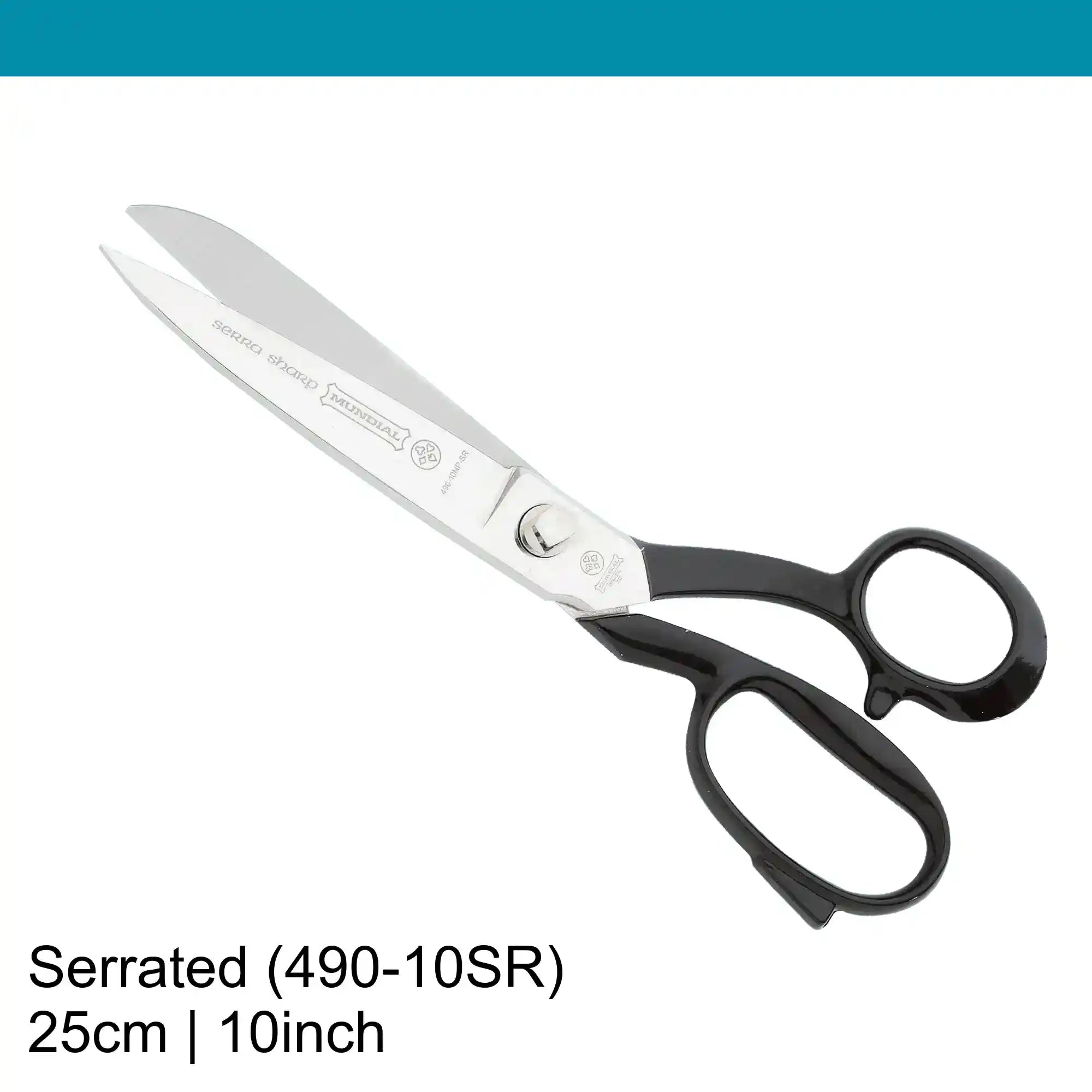 Mundial 10 inch Bullnose Tailor Scissors Serrated 490 (25 cm)