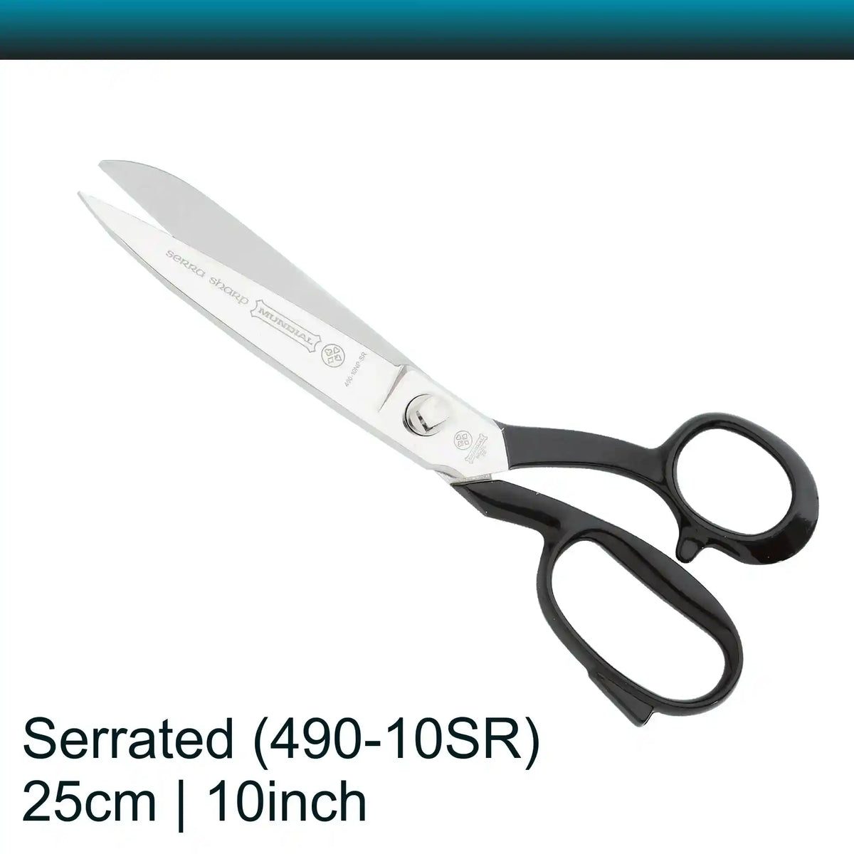 Mundial 10 inch Bullnose Tailor Scissors Serrated 490 (25 cm)