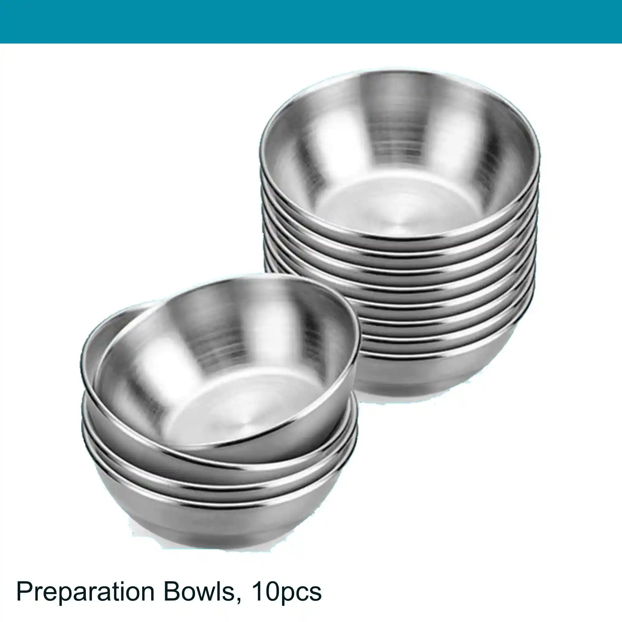 Preparation Bowls Stainless Steel 10pcs