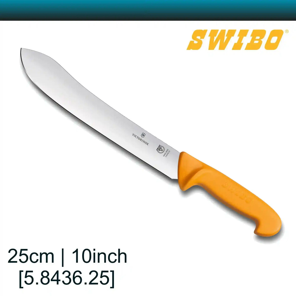 Swibo Butchers Knife -wide tip stiff blade 25cm