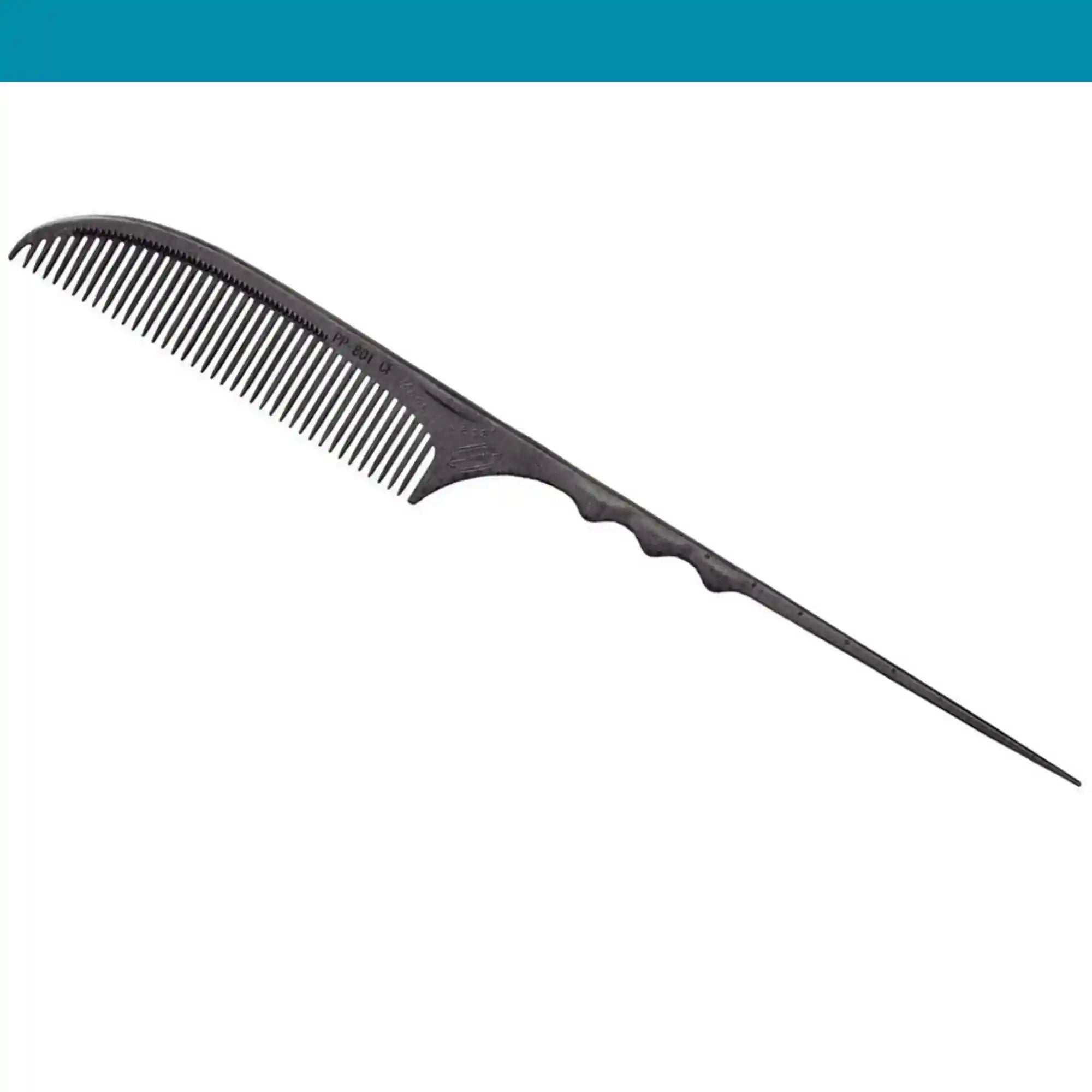 Leader Carbon #801 Curved Ridge Tail Comb 8½"