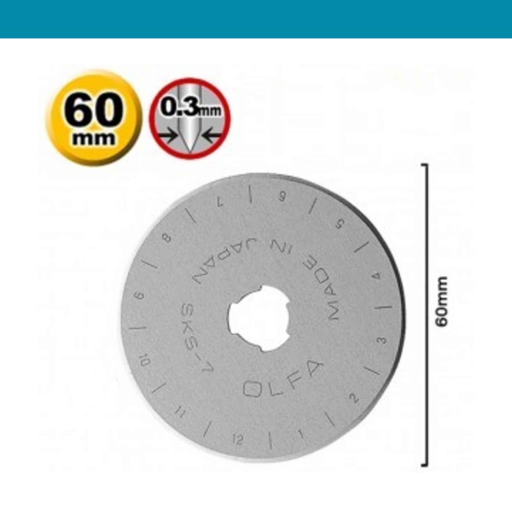 Olfa 60mm blades for Rotary Cutter large