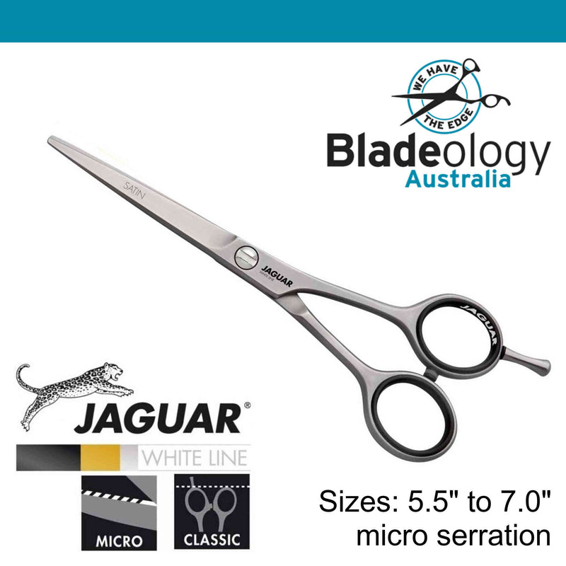 Jaguar White Satin Classic Scissors with micro serration