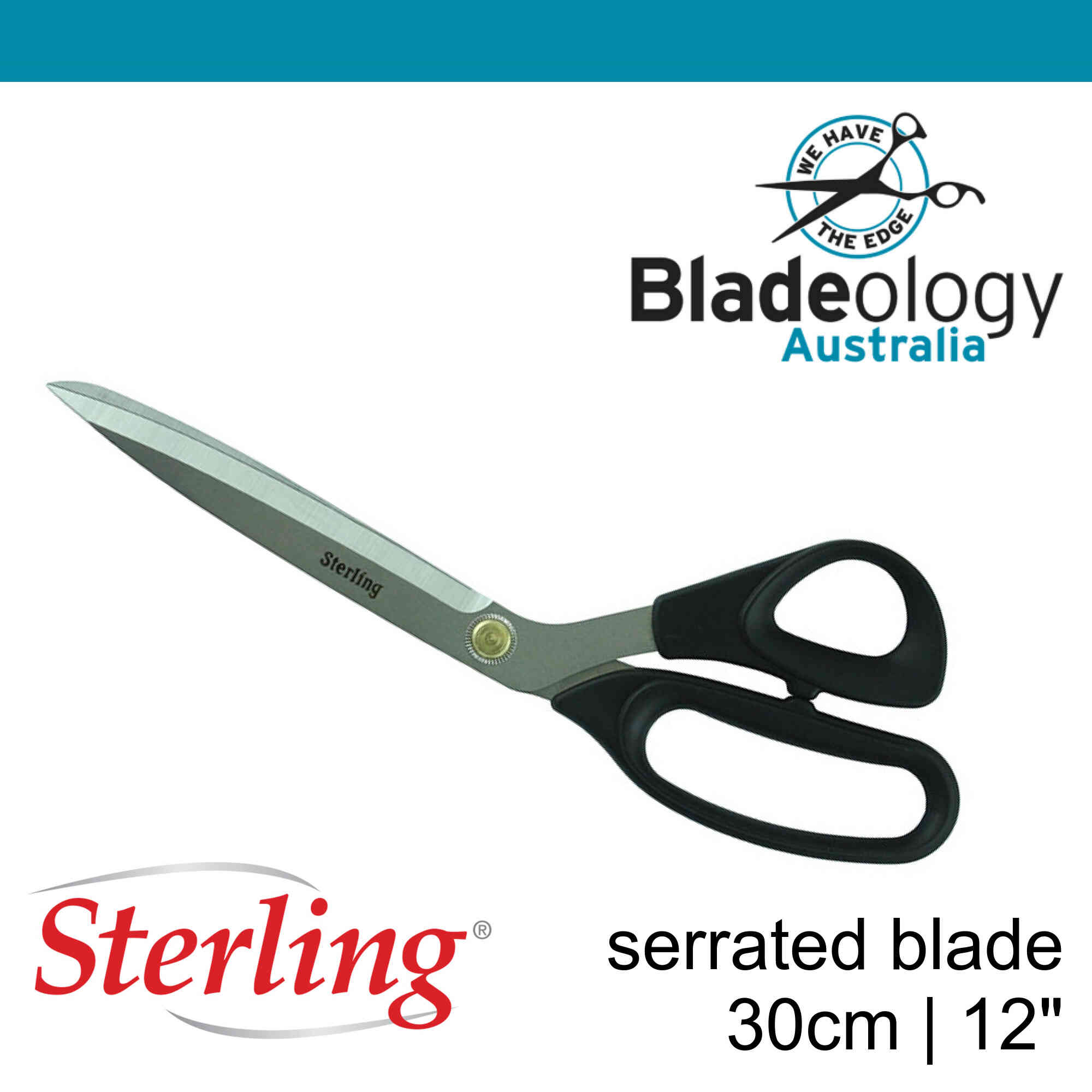 Sterling 12inch Serrated Tailor Shears Black Panther